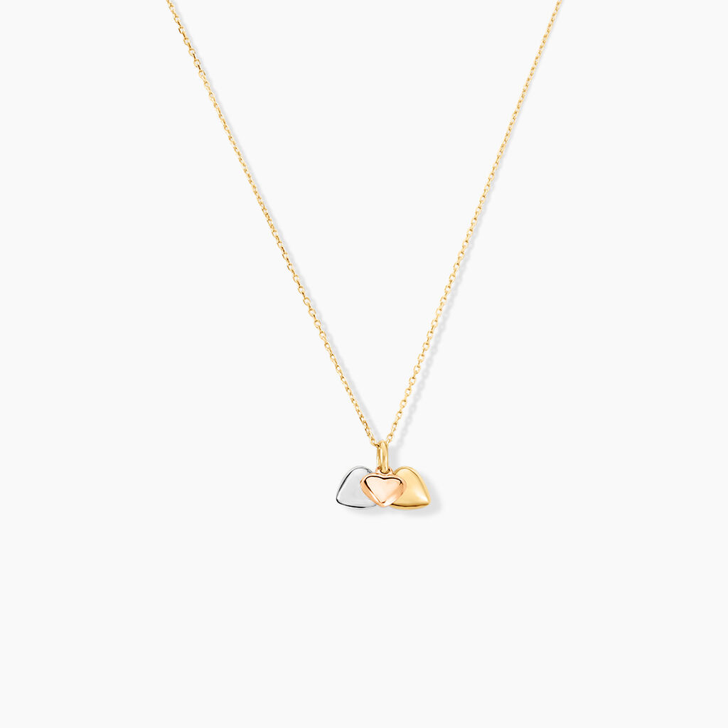 Pendentif Eudocie Triple Coeurs Or Tricolore - Pendentifs Famille | Histoire d’Or