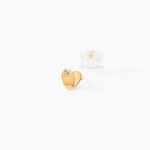 Boucles D'oreilles Puces Freddie Coeur Plein Or Jaune Oxyde De Zirconium - Clous d'oreilles Famille | Histoire d&rsquo;Or
