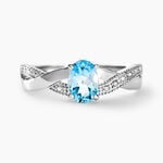 Bague Candice Or Blanc Topaze - Bagues solitaires Femme | Histoire d&rsquo;Or