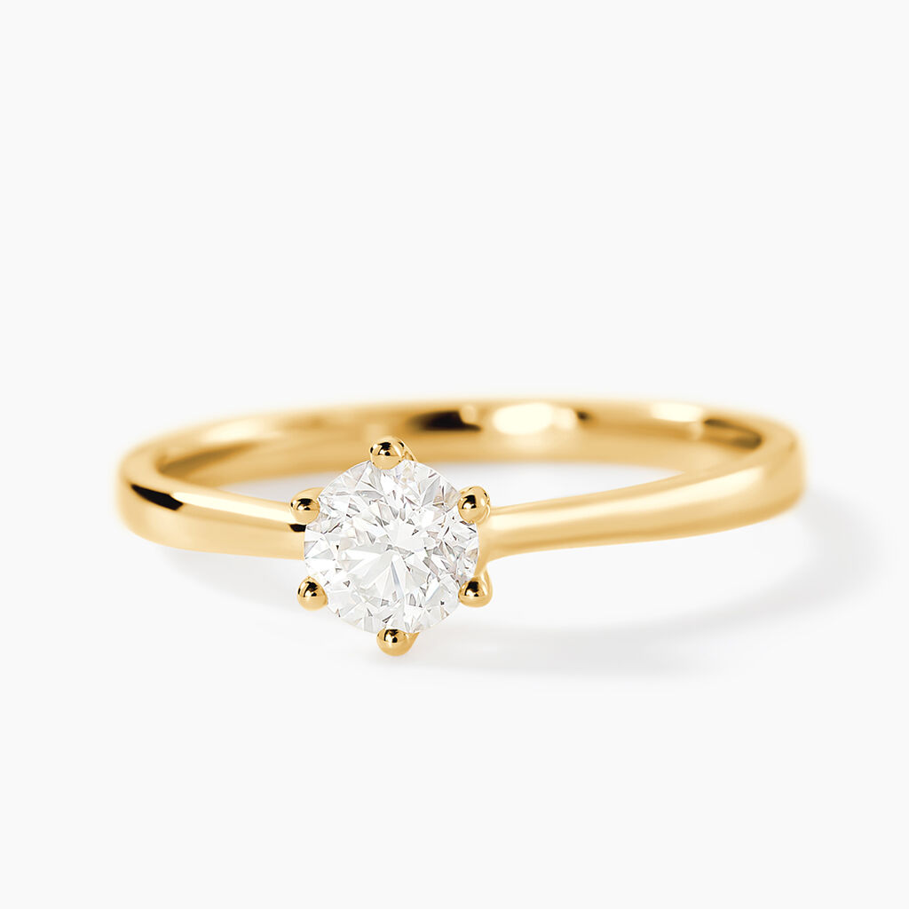 Bague Solitaire Athena Or Jaune Diamant - Bagues solitaires Femme | Histoire d&rsquo;Or