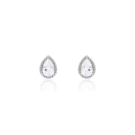 Boucles D'oreilles Puces Codie Argent Blanc Oxyde De Zirconium - Boucles d'oreilles fantaisie Femme | Histoire d’Or