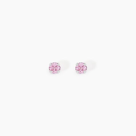 Boucles D'oreilles Puces Carin Or Blanc Oxyde De Zirconium - Clous d'oreilles Femme | Histoire d&rsquo;Or