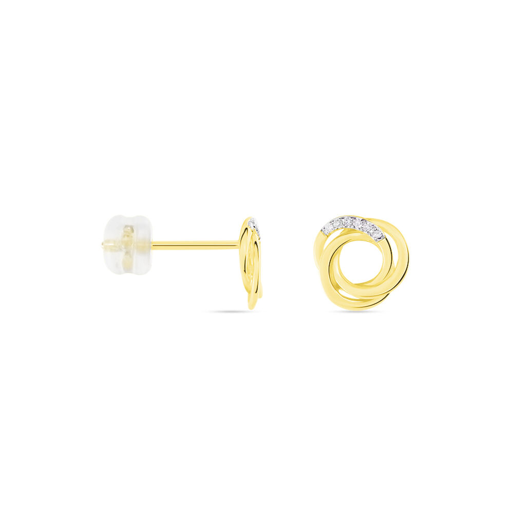 Boucles D'oreilles Puces Syrena Or Jaune Diamant - Boucles d'oreilles pendantes Femme | Histoire d’Or