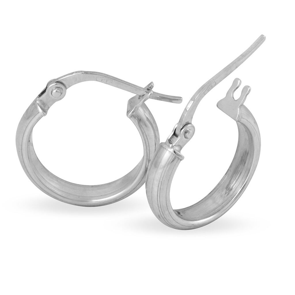 Créoles Shalana Or Blanc - Boucles d'oreilles créoles Femme | Histoire d’Or