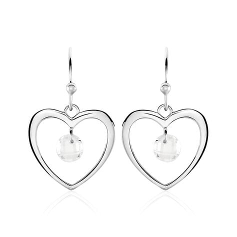 Boucles D'oreilles Pendantes Argent Blanc Armo Oxydes De Zirconium - Boucles d'oreilles fantaisie Femme | Histoire d’Or