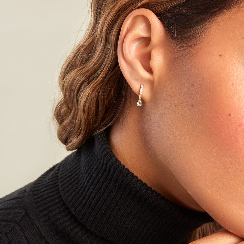 Créoles Grazyna Or Jaune Topaze Oxyde De Zirconium - Boucles d'oreilles créoles Femme | Histoire d’Or