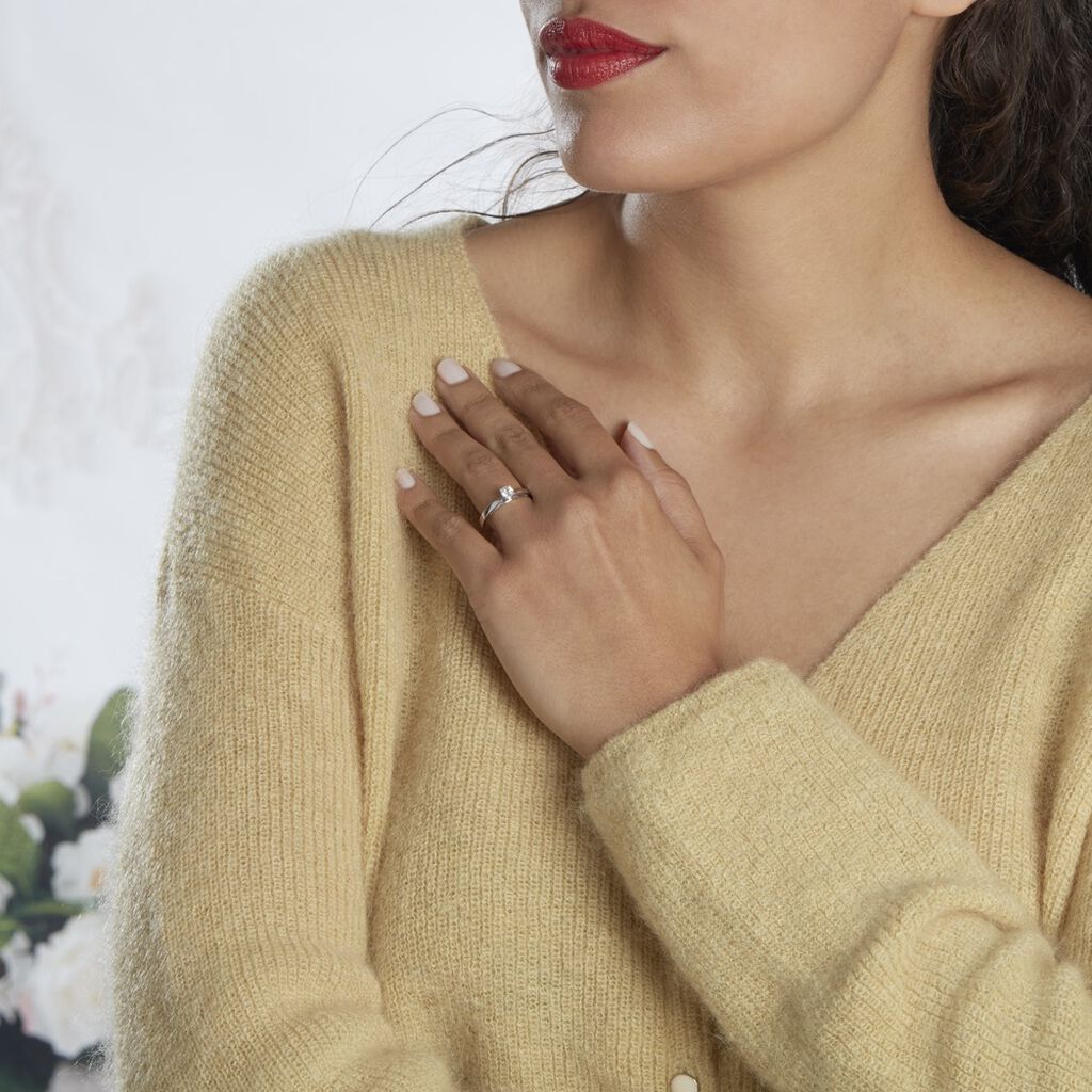 Bague Solitaire Celina Or Blanc Diamant - Bagues solitaires Femme | Histoire d’Or
