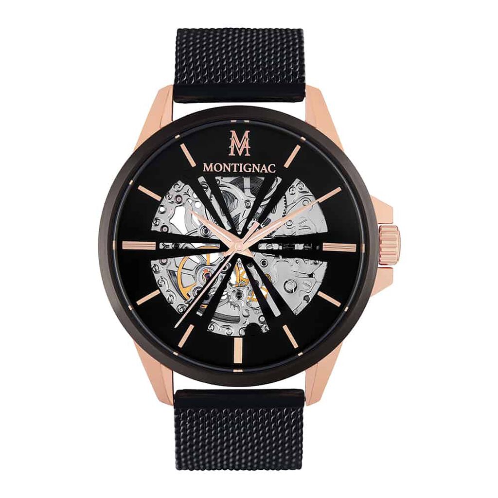 Montre Montignac Round Automatique Noir - Montres Homme | Histoire d&rsquo;Or