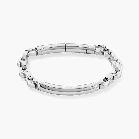 Bracelet Identit&eacute; Zion Acier Blanc - Gourmettes Homme | Histoire d&rsquo;Or