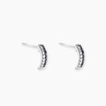 Boucles D'oreilles Puces Demi Lune Or Blanc Diamant - Clous d'oreilles Femme | Histoire d&rsquo;Or