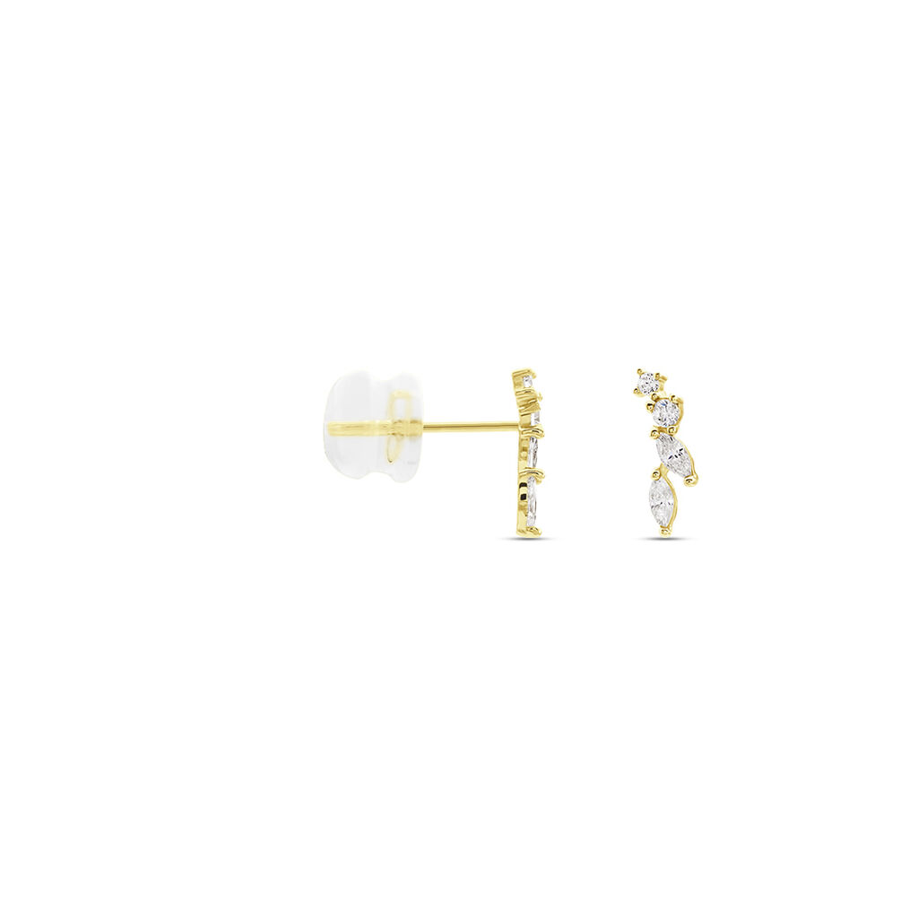 Boucles D'oreilles Puces Iuliana Or Jaune Oxyde De Zirconium - Clous d'oreilles Femme | Histoire d’Or