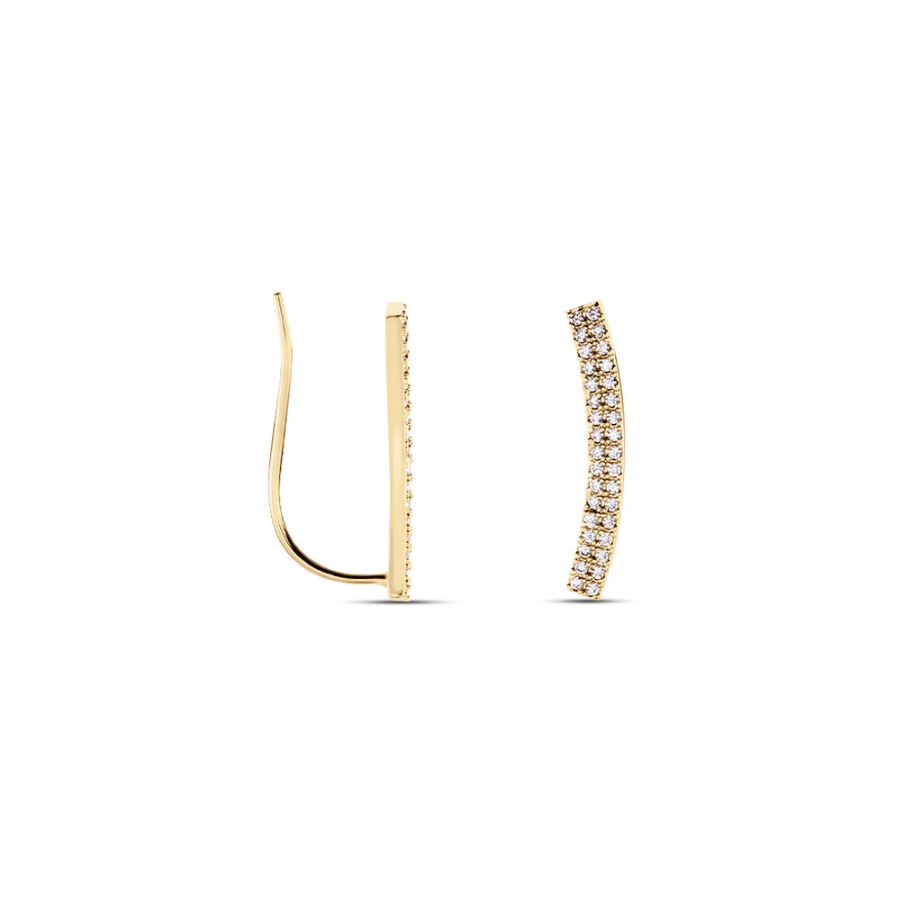 Boucles D'oreilles Grimpantes Jennyferine Plaqué Or Jaune Oxydes - Boucles d'oreilles fantaisie Femme | Histoire d’Or