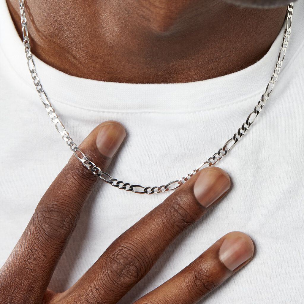 Chaîne Vivian Maille Alternee 1/3 Argent Blanc - Chaines Homme | Histoire d’Or