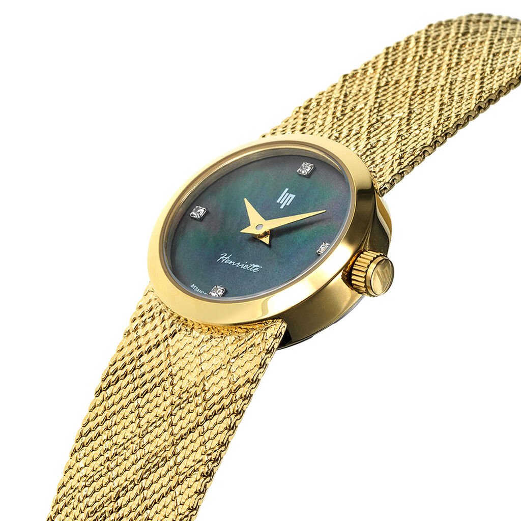 Montre Lip Henriette Diamant Nacre Noire - Montres Femme | Histoire d’Or