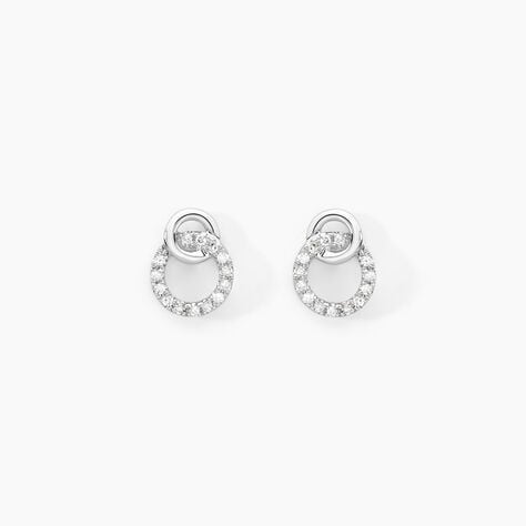 Boucles D'oreilles Puces Mahaut Or Blanc Diamant - Clous d'oreilles Femme | Histoire d&rsquo;Or