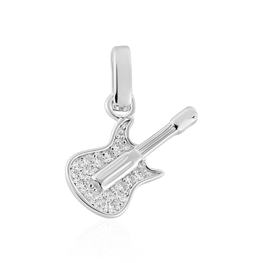 Pendentif Amelot Argent Blanc Oxyde De Zirconium
