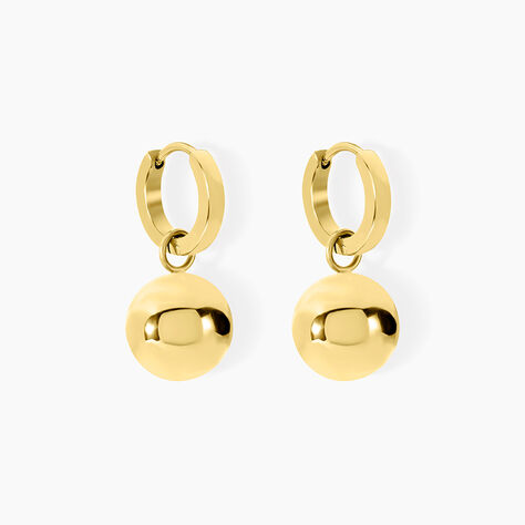 Créoles Perles Solaires Acier Jaune - Collection Eté Femme | Histoire d’Or