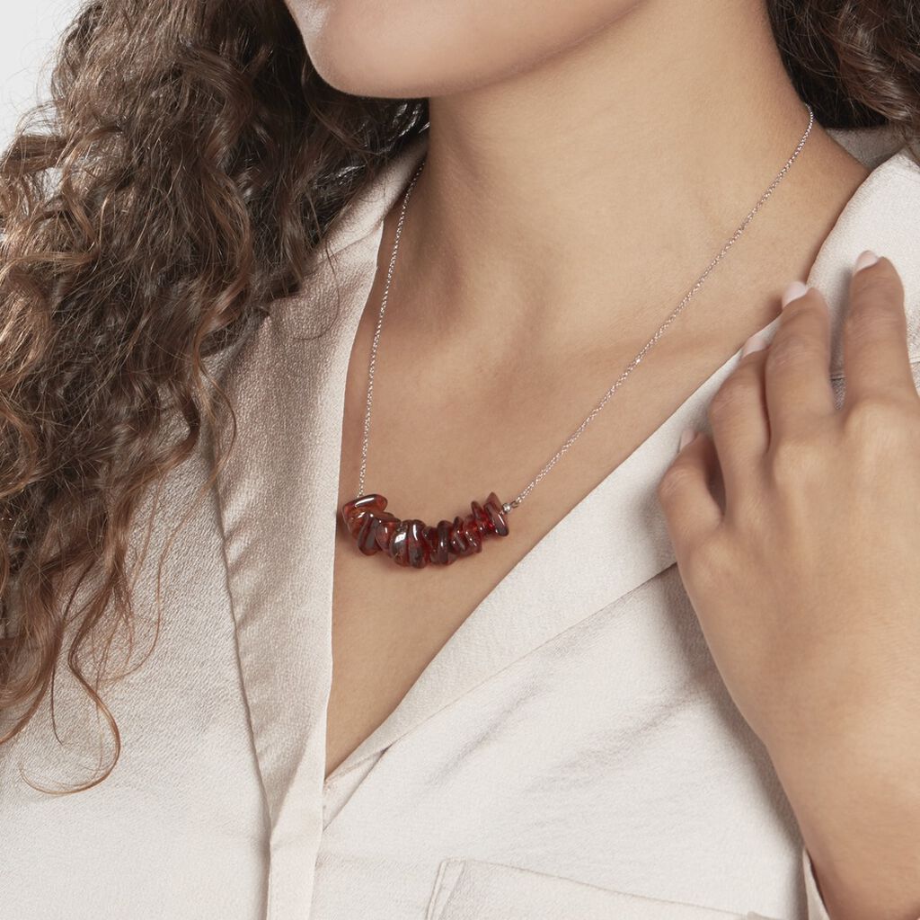 Collier Argent Ursan Ambre - Colliers fantaisie Femme | Histoire d’Or