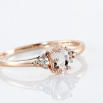 Bague Urbaine Or Rose Morganite Et Oxyde De Zirconium - Bagues solitaires Femme | Histoire d&rsquo;Or