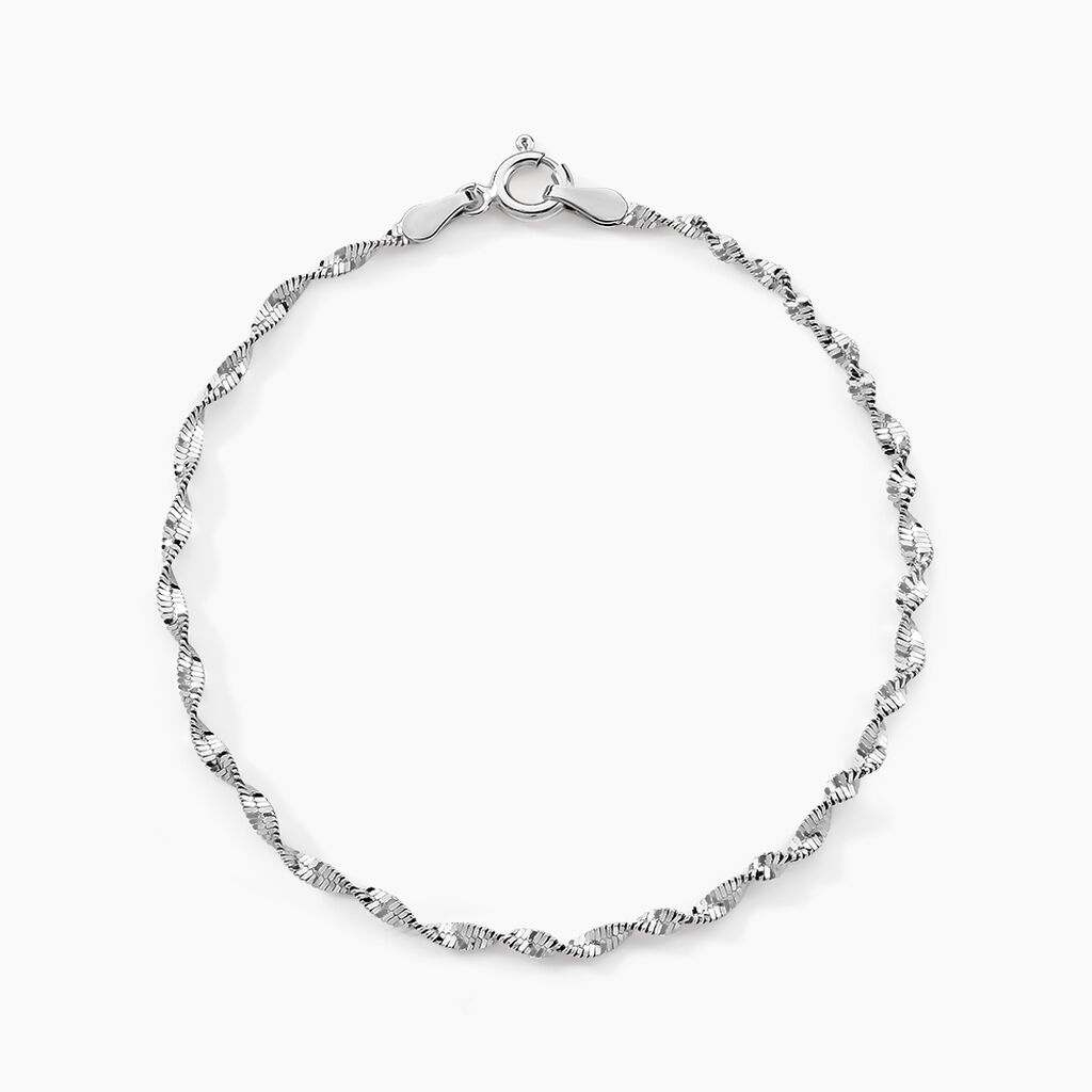 Bracelet Ciana Torsade Diamante Argent Blanc - Bracelets chaîne Femme | Histoire d’Or