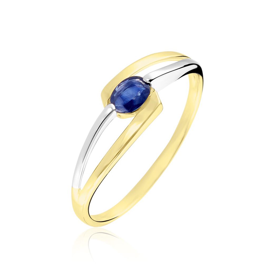 Bague Sylvene Or Bicolore Saphir - Bagues solitaires Femme | Histoire d’Or