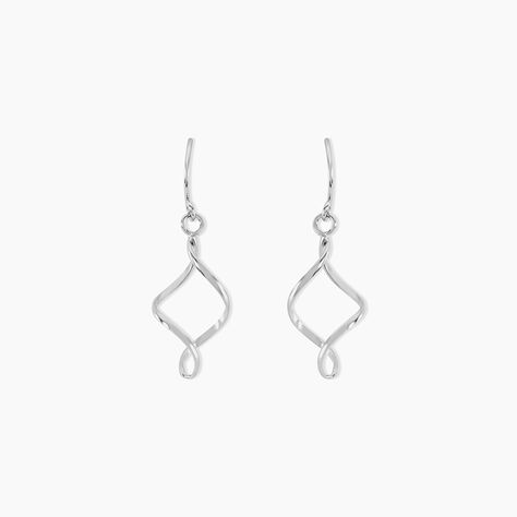 Boucles D'oreilles Pendantes Louison Argent Blanc - Boucles d'oreilles fantaisie Femme | Histoire d’Or