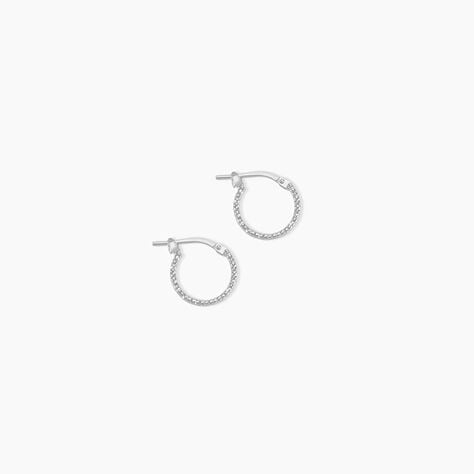 Créoles Valentine Argent Blanc - Boucles d'oreilles créoles Femme | Histoire d’Or