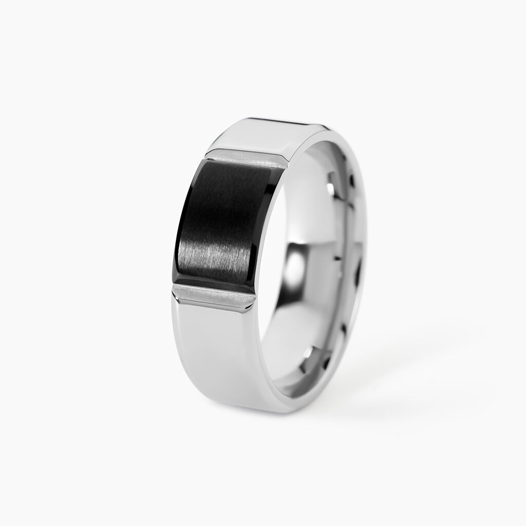 Bague Eclipse Acier Bicolore - Bagues fantaisie Homme | Histoire d&rsquo;Or