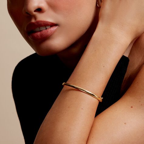 Bracelet Jonc Cynthia Fil Plat Lisse Or Jaune - Bracelets joncs Femme | Histoire d’Or