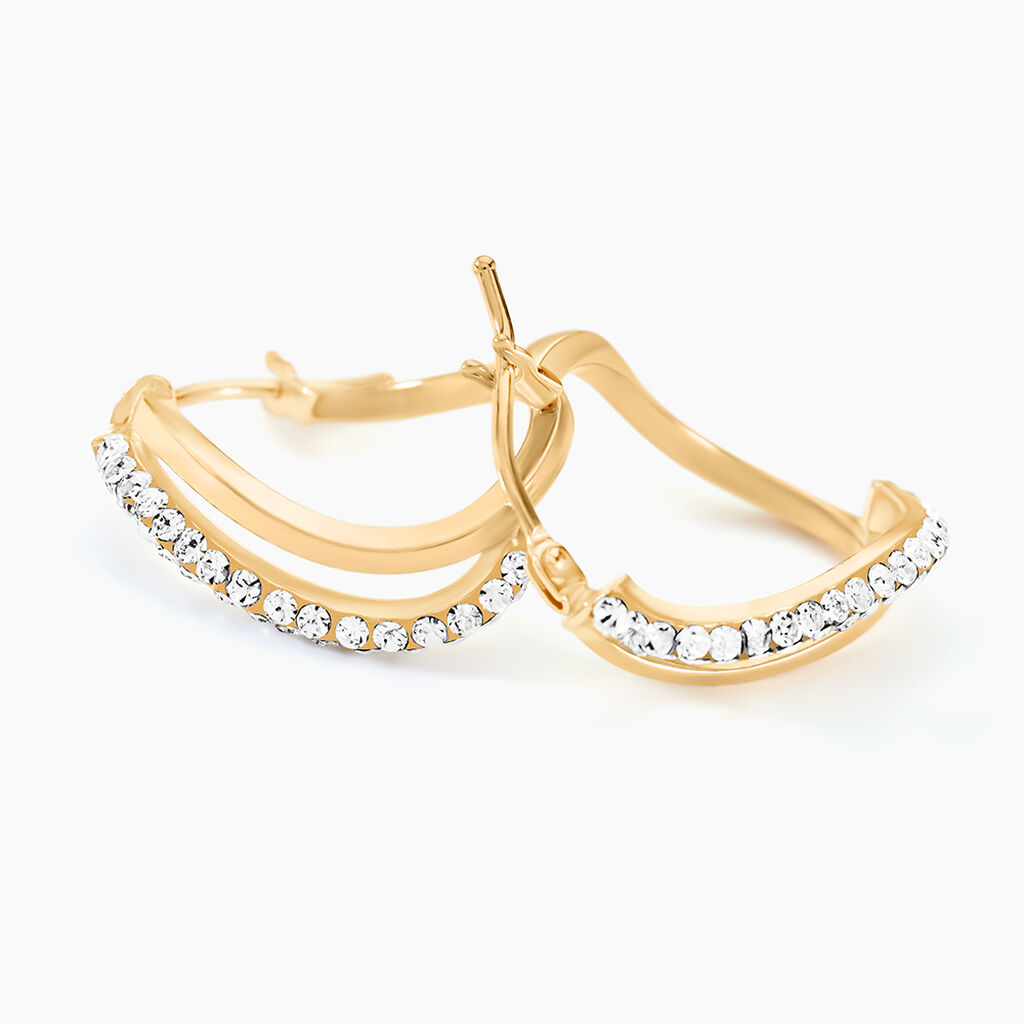 Créoles Hekate Or Jaune Strass - Boucles d'oreilles créoles Femme | Histoire d’Or