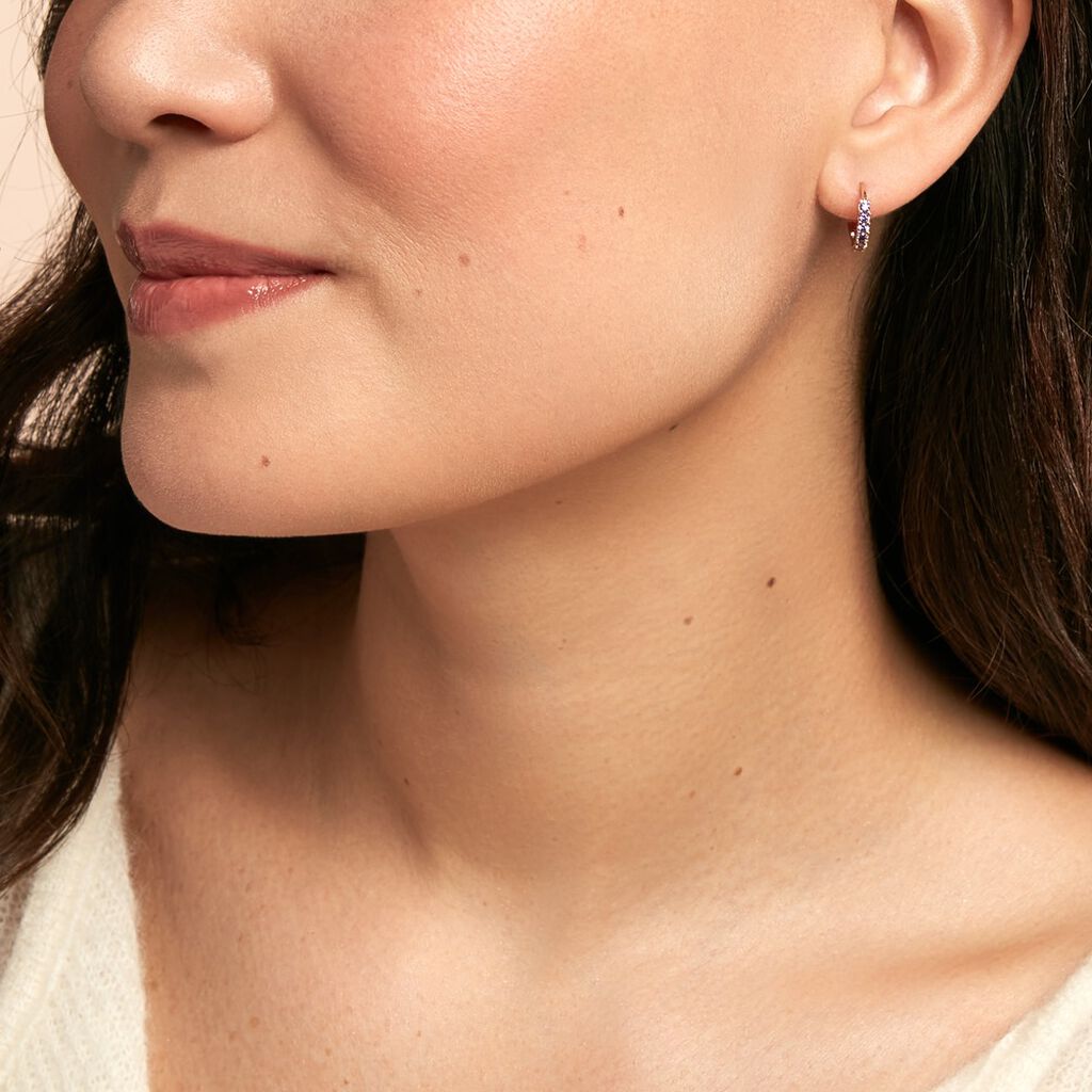 Créoles Marty Plaqué Or Jaune Spinelle Synthétique - Boucles d'oreilles créoles Femme | Histoire d’Or