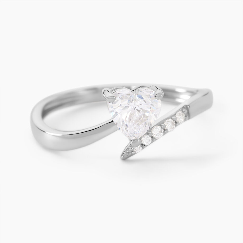 Bague Eva Or Blanc Oxyde De Zirconium - Bagues solitaires Femme | Histoire d’Or