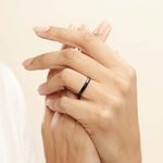 Bague Pilar Petite Ceramique Noir C&eacute;ramique - Bagues avec pierre Femme | Histoire d&rsquo;Or