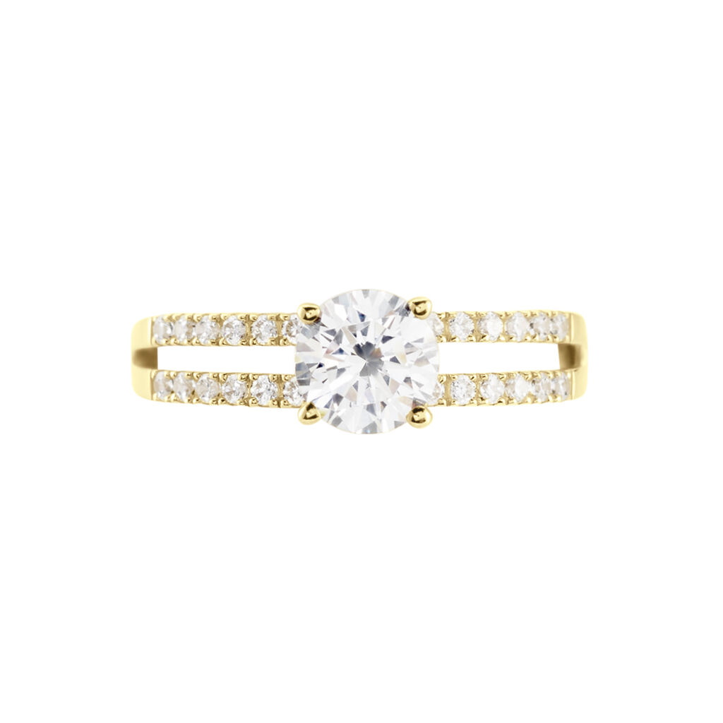 Bague Solitaire Or Jaune Cesarine Oxyde De Zirconium - Bagues solitaires Femme | Histoire d’Or