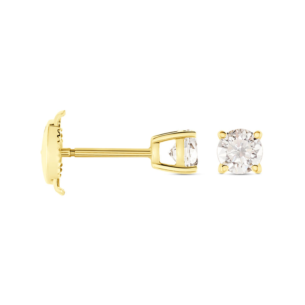 Boucles D'oreilles Puces Aphrodite Or Jaune Diamant - Clous d'oreilles Homme | Histoire d’Or