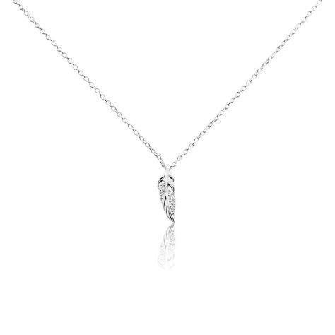 Collier Feath Argent Blanc Oxyde De Zirconium - Colliers fantaisie Femme | Histoire d’Or