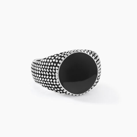 Bague Argent Blanc Tom Email Noir - Bagues Homme | Histoire d&rsquo;Or