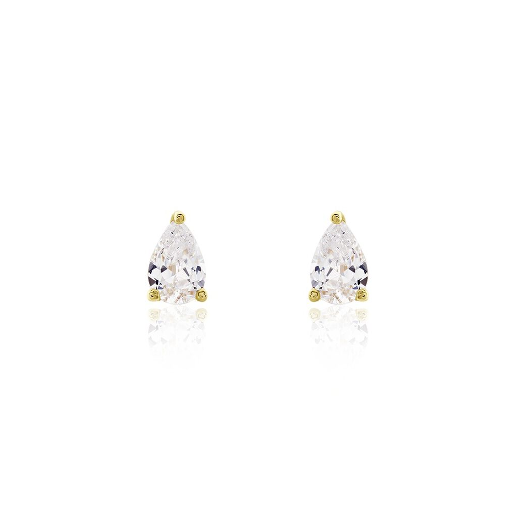 Boucles D'oreilles Puces Tierra Or Jaune Oxyde De Zirconium - Clous d'oreilles Femme | Histoire d’Or