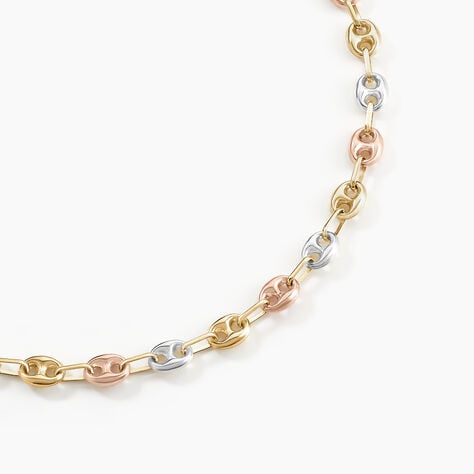 Collier Dami Maille Grain De Cafe Or Tricolore - Chaines Homme | Histoire d’Or