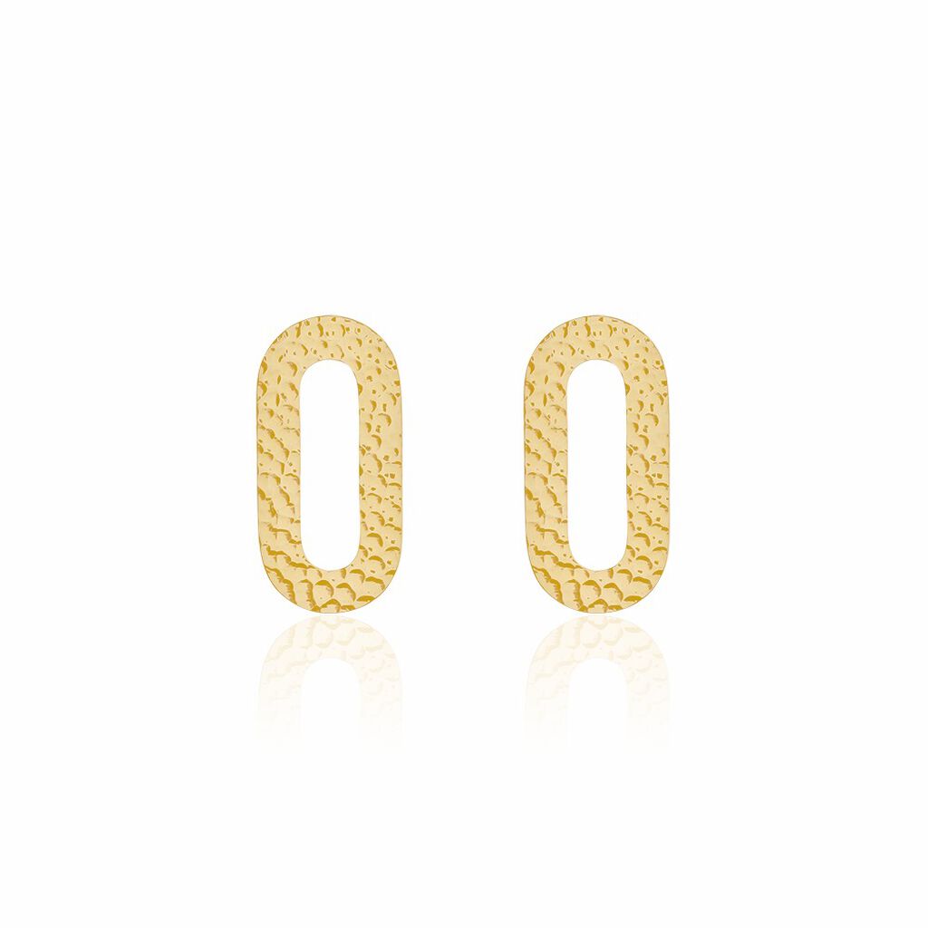 Boucles D'oreilles Puces Oren Acier Doré - Boucles d'oreilles fantaisie Femme | Histoire d’Or