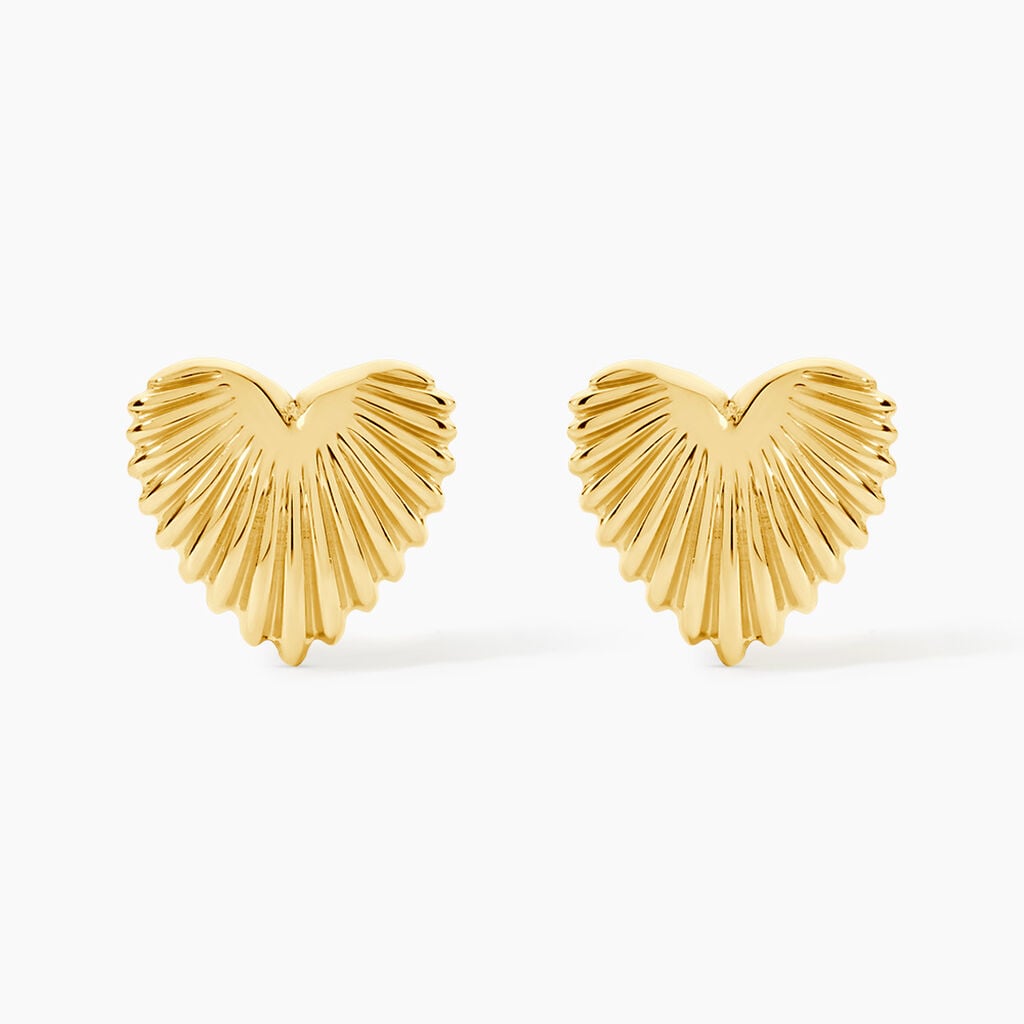 Boucles D'Oreilles Puces Arianne Acier Jaune - Boucles d'oreilles fantaisie Femme | Histoire d&rsquo;Or