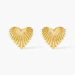 Boucles D'Oreilles Puces Arianne Acier Jaune - Boucles d'oreilles fantaisie Femme | Histoire d&rsquo;Or