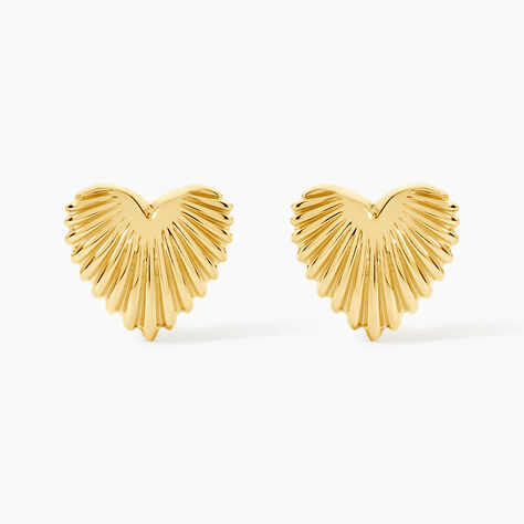 Boucles D'Oreilles Puces Arianne Acier Jaune - Boucles d'oreilles fantaisie Femme | Histoire d&rsquo;Or