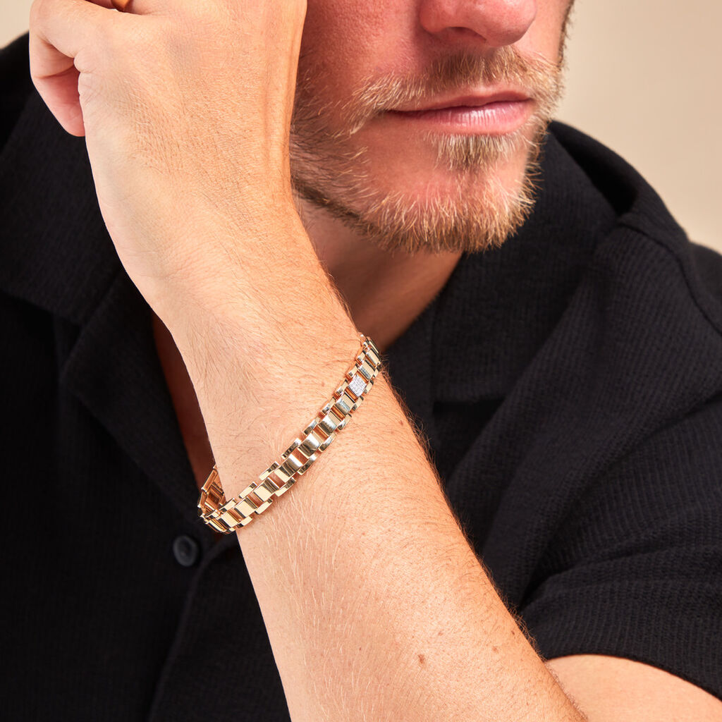 Bracelet Panther Or Jaune Diamant - Bracelets chaîne Homme | Histoire d’Or