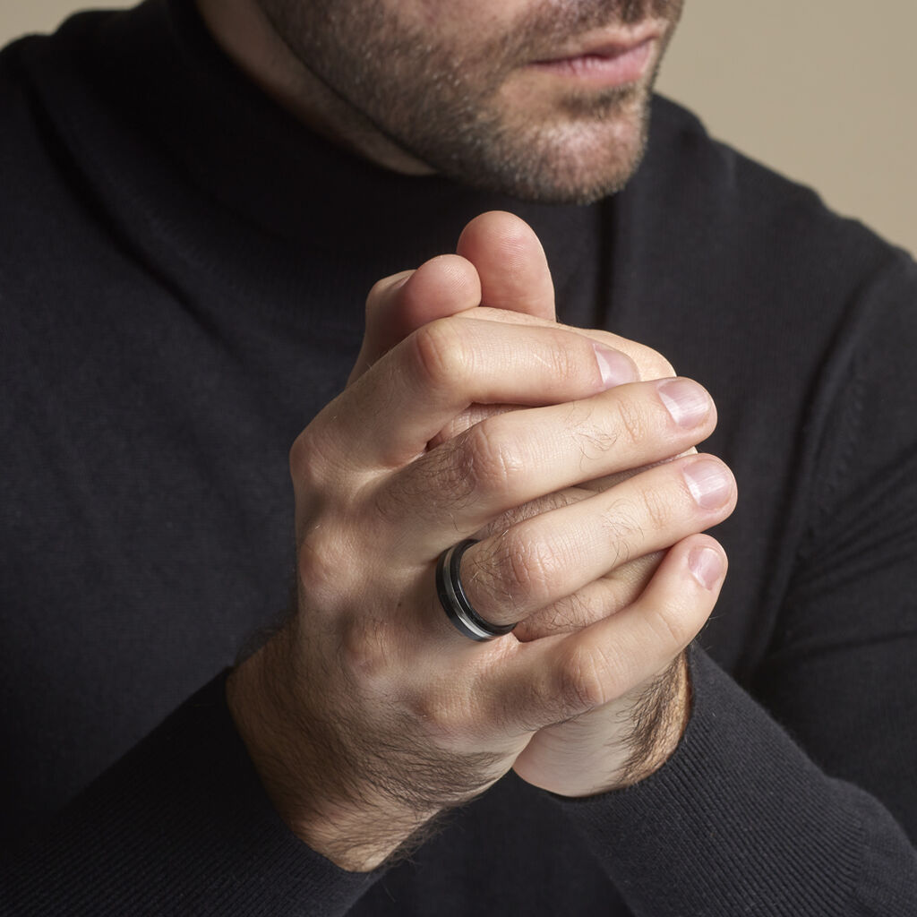 Bague Baldev Acier Bicolore - Bagues fantaisie Homme | Histoire d’Or