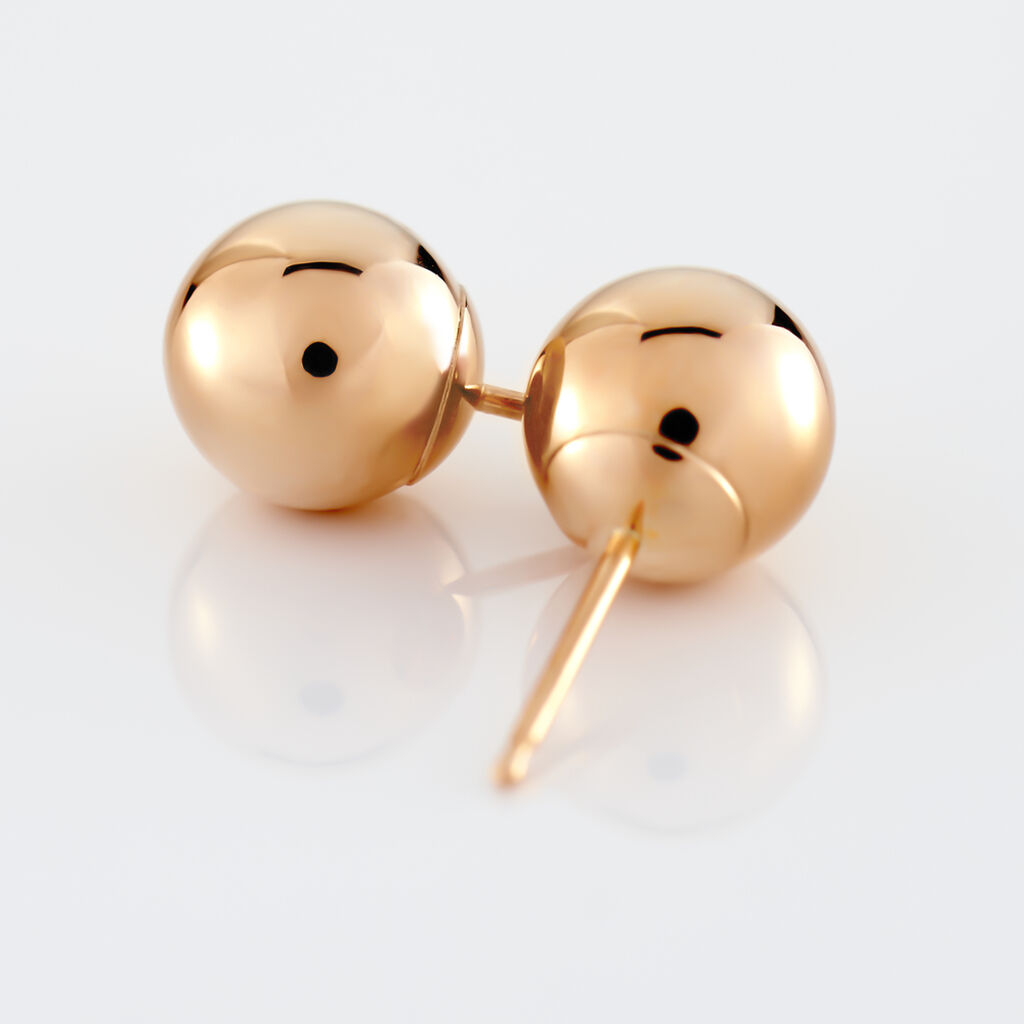 Boucles D'oreilles Puces Fidelia Boule Or Rose - Clous d'oreilles Femme | Histoire d’Or