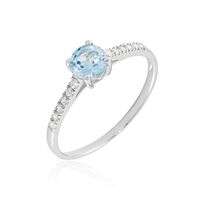 Bague Or Blanc Manon Topaze Oxydes De Zirconium