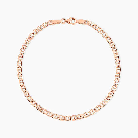 Bracelet Capucin Or Rose Maille Marine Plate - Bracelets cha&icirc;ne Femme | Histoire d&rsquo;Or