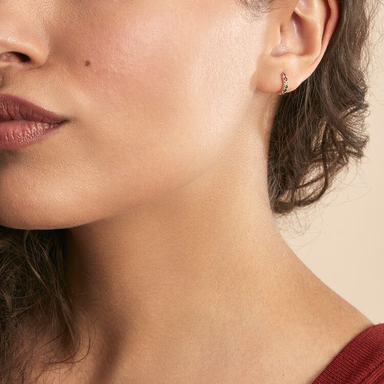 Boucles D'oreilles Créoles Bijouxia - Torsadées 2 Cm - Plaqué Or Rose 18 Carats