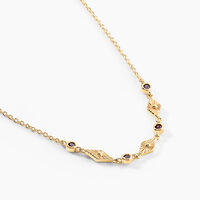 Collier Azteque Plaqué Or Jaune Oxyde De Zirconium